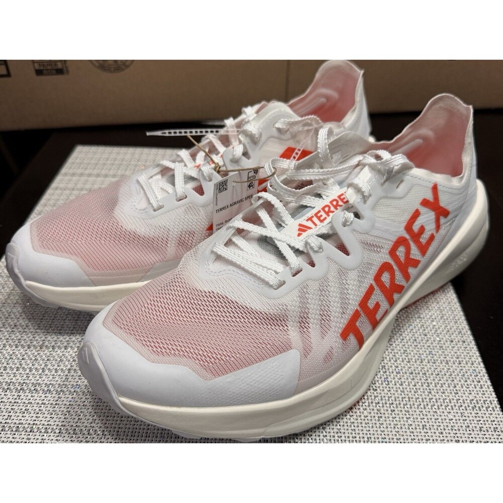 Adidas  Terrex Agravic Speed Trail Running Shoes Men’s Size 9.5 White Orange